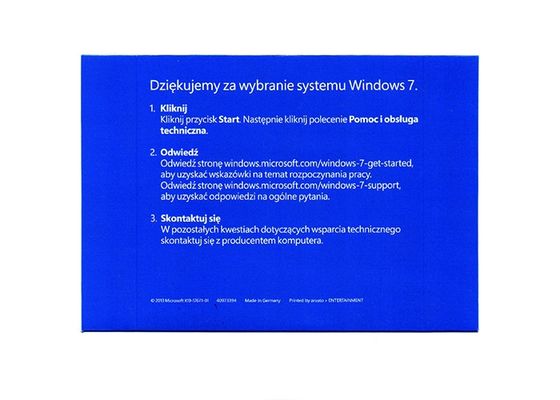 Çin Tam Sürüm Windows 7 Pro Paketi FQC-08293 Lehçe Dili% 100 Orijinal Tedarikçi