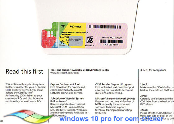 Çin Windows 10 Pro COA Sticker Tam Sürüm 64bit Sistemler Çevrimiçi Etkinleştir Tedarikçi