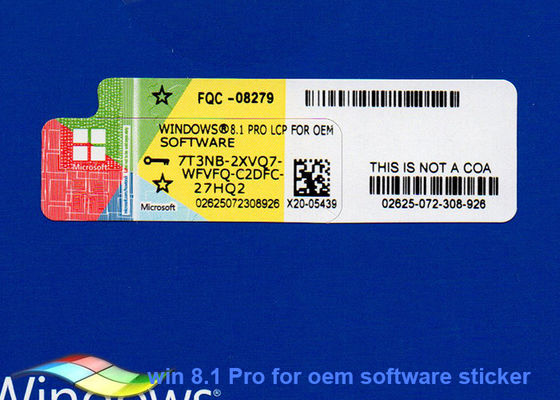 Çin Microsoft Windows 8.1 Tam Sürüm FQC-08279, Windows Coa Sticker Tedarikçi