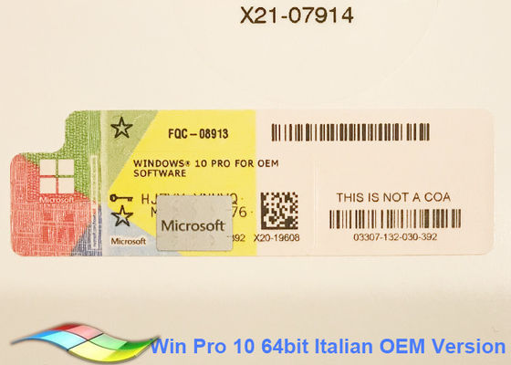 Çin Ürün Anahtarı Windows 10 Pro Sticker 64bit FQC-08913, Win 10 Pro Coa Tedarikçi