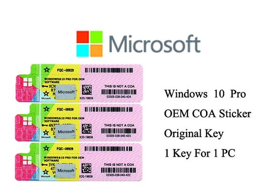 Çin 100% Orijinal Windows 10 Ürün Anahtarı Tam Sürüm Çevrimiçi Çoklu Dil Etkinleştirmek, Windows 10 Pro Coa Sticker Tedarikçi