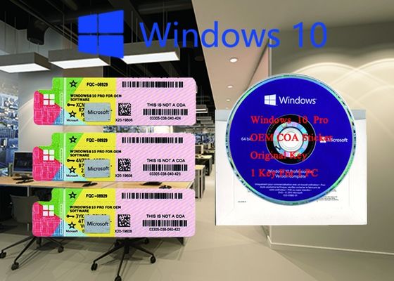 Çin Orijinal Windows 10 Pro COA 32 bit x 64 Bit Çoklu Dil FQC 08929 Tedarikçi
