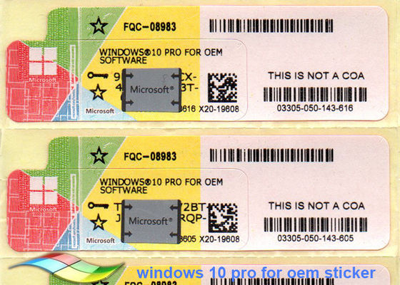 Çin % 100 Orijinal Windows 10 Pro COA Sticker Çevrimiçi Etkinleştirme FQC-08983 Tedarikçi