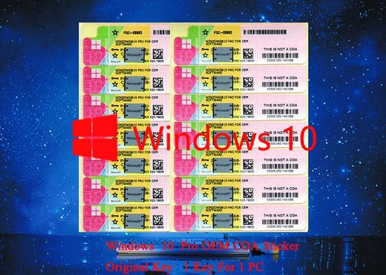 Çin Orijinal Microsoft Windows 10 Pro COA PC için Tam sürüm Çoklu Dil Çalışma Seri Etiket Tedarikçi