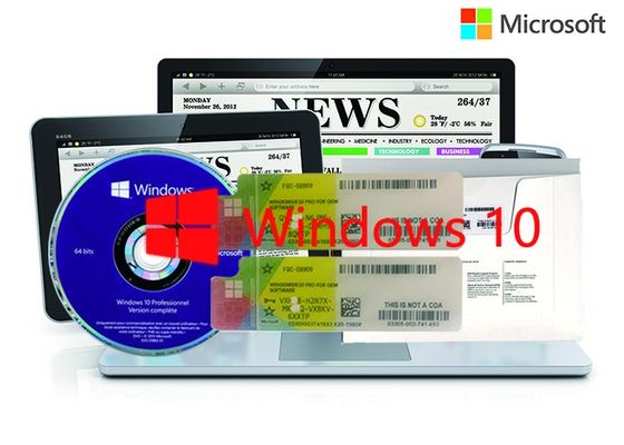 Çin İsteğe bağlı Dil 64bit / 32bit OS% 100 Orijinal Windows 10 Pro COA Sticker Çevrimiçi Etkinleştirme Tedarikçi
