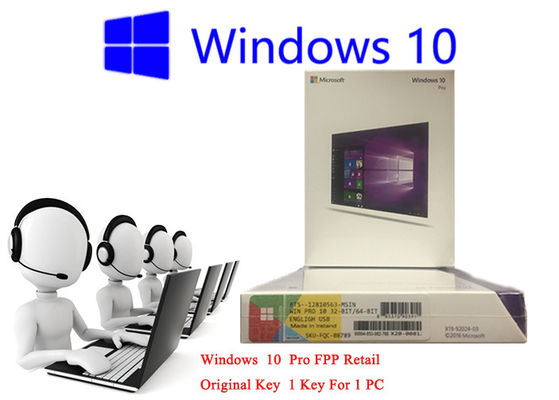 Çin 32bit / 64bit Windows 10 FPP Perakende Kutusu Kore Uluslararası PC 3.0 USB Çevrimiçi Aktivasyon Tedarikçi