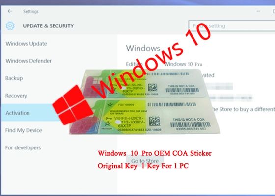 Çin CE Belgesi COA Lisans Etiketi / Windows 10 Professional Ürün Anahtarı Tedarikçi